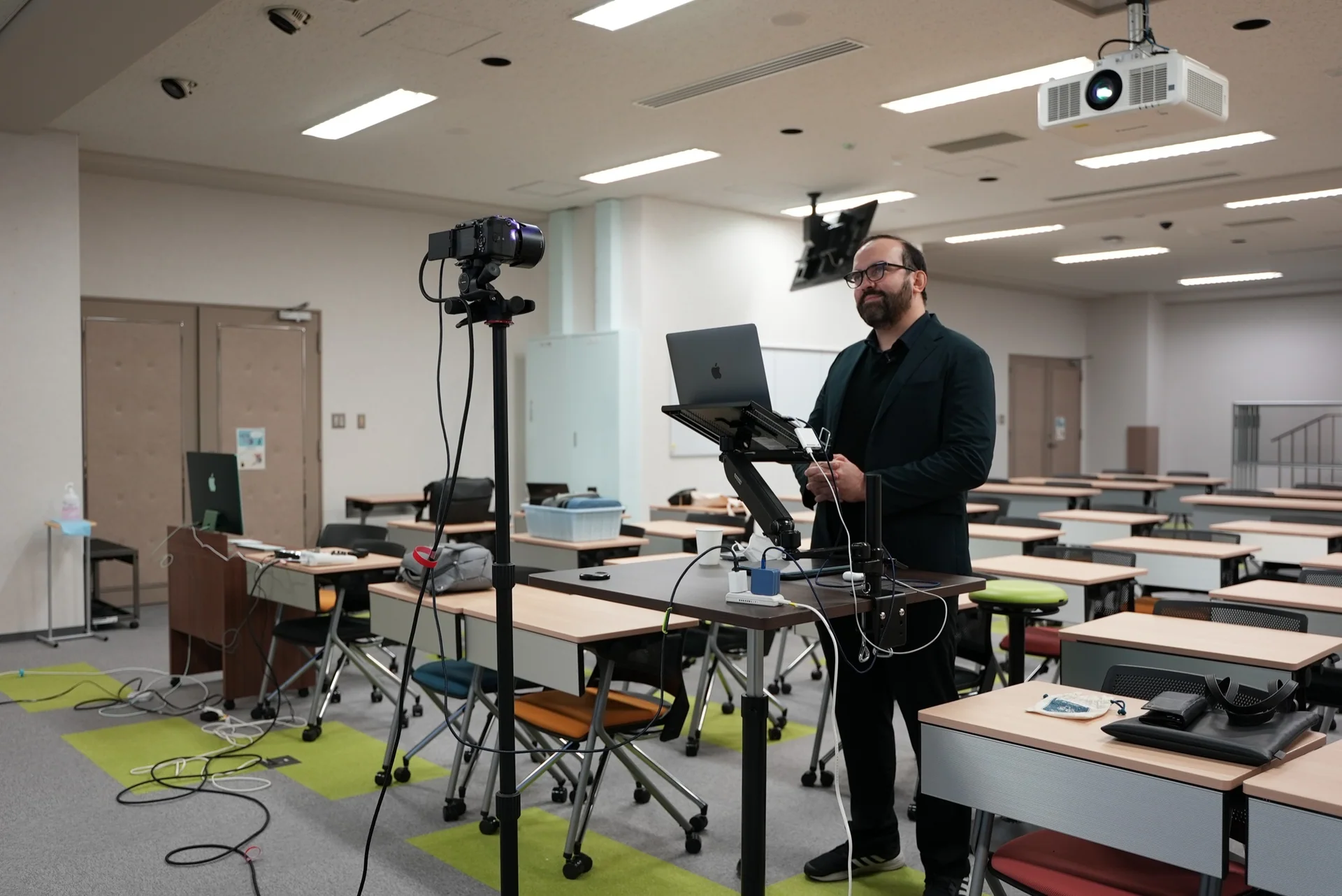 Teaching technology prepared for a workshop session.