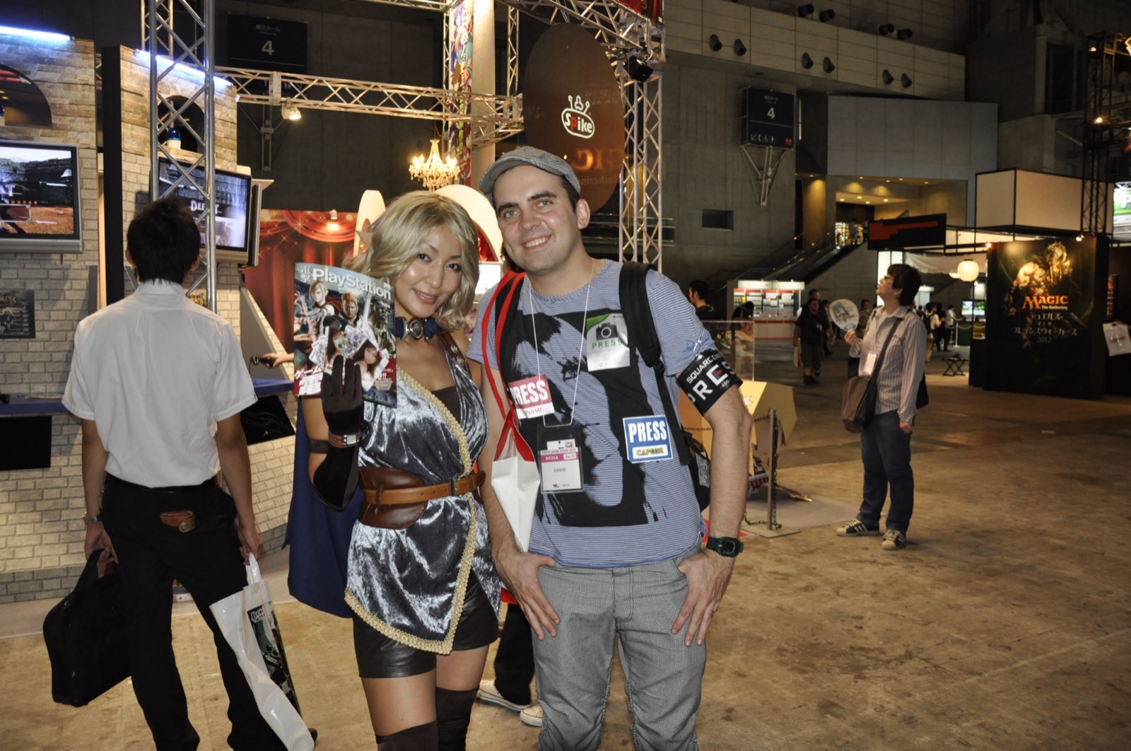 Michal Mazur at Tokyo Game Show in 2011, wearing press accreditation.